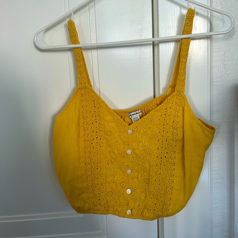 American Eagle Yellow Floral Tank